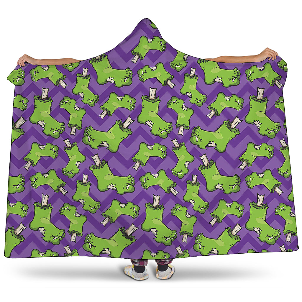 Zombie Foot Pattern Print Hooded Blanket
