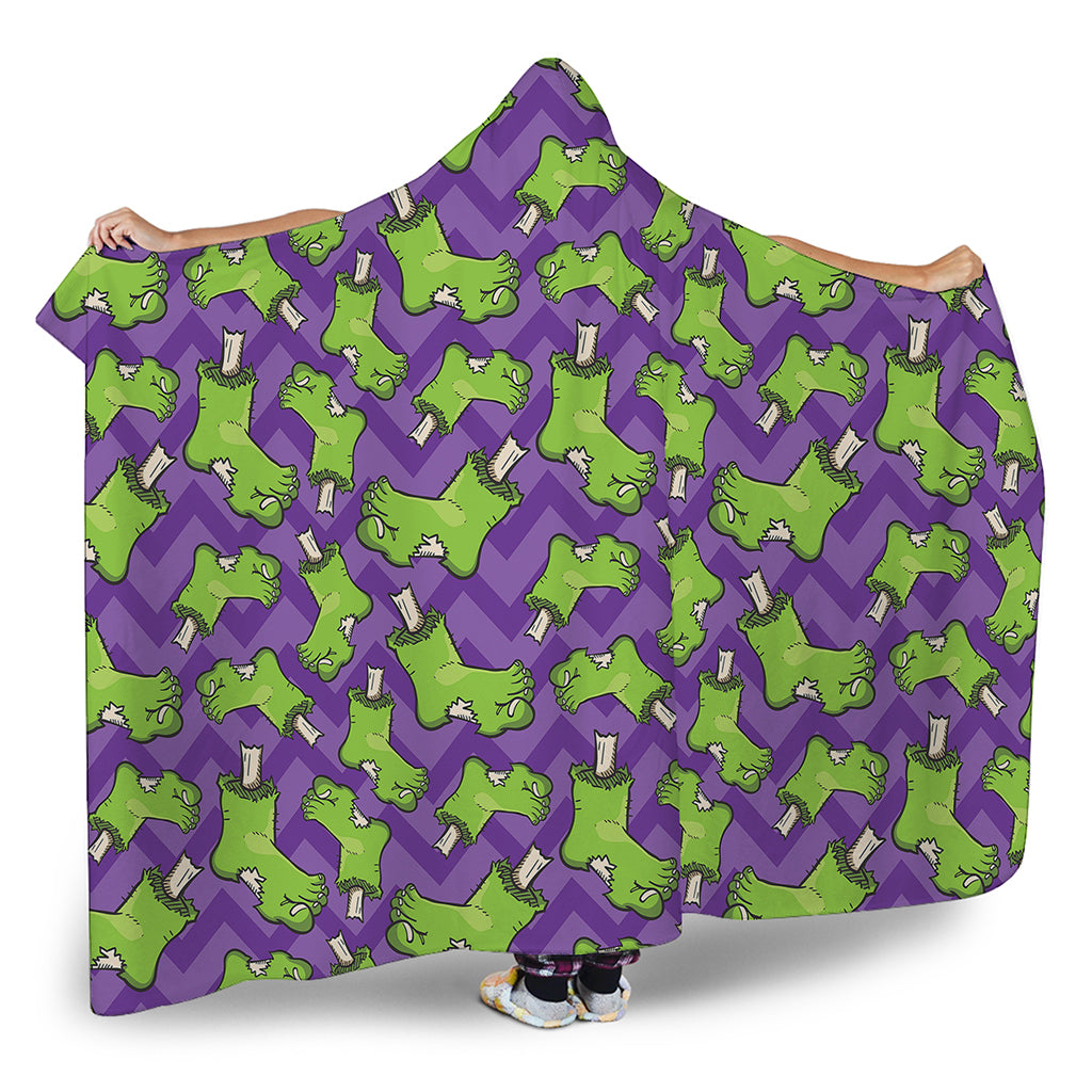 Zombie Foot Pattern Print Hooded Blanket