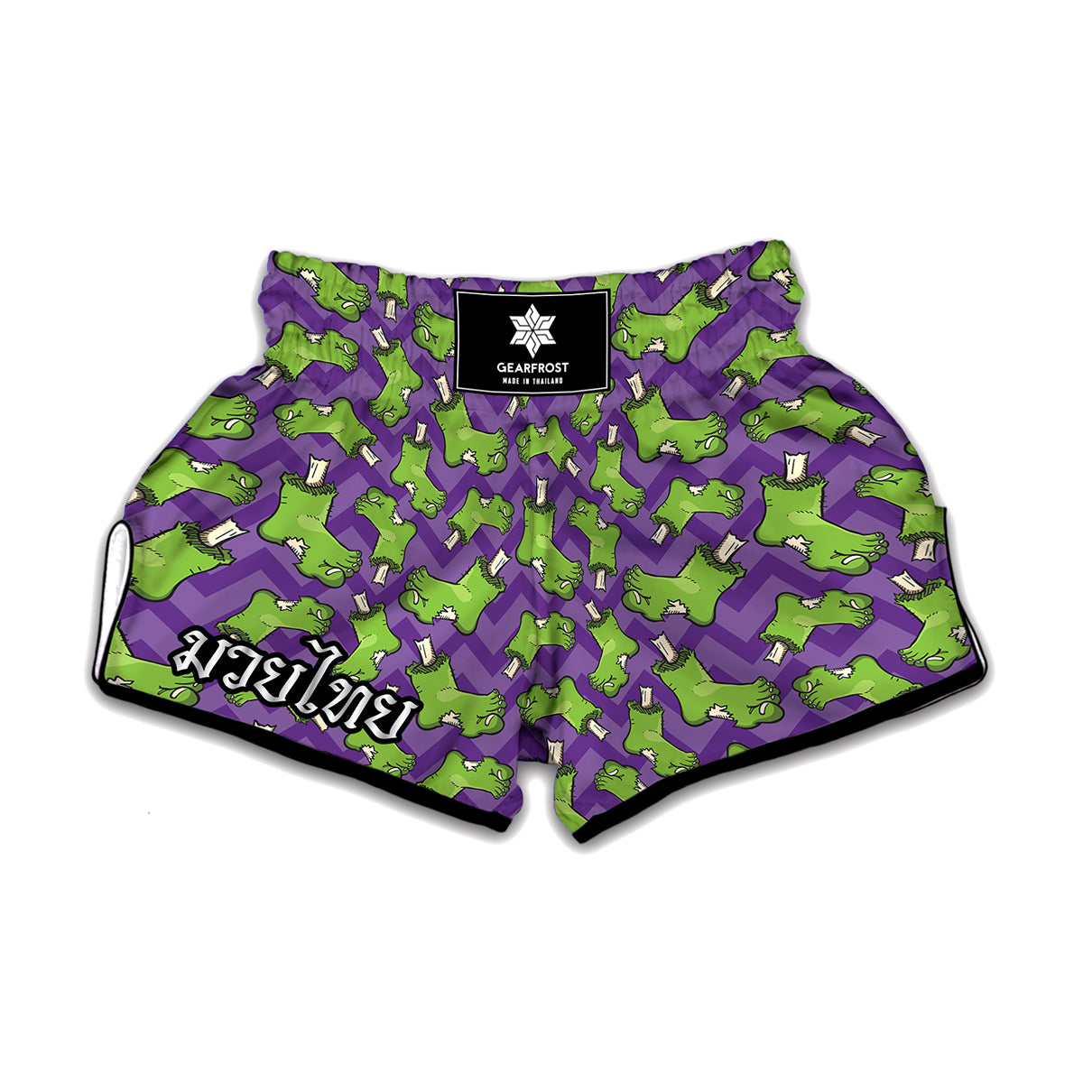 Zombie Foot Pattern Print Muay Thai Boxing Shorts