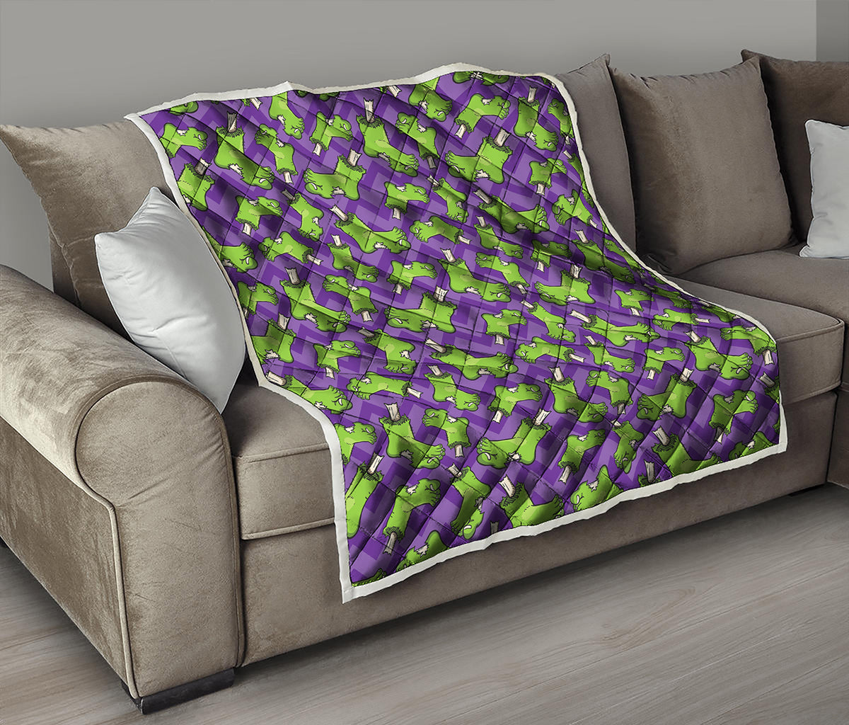 Zombie Foot Pattern Print Quilt