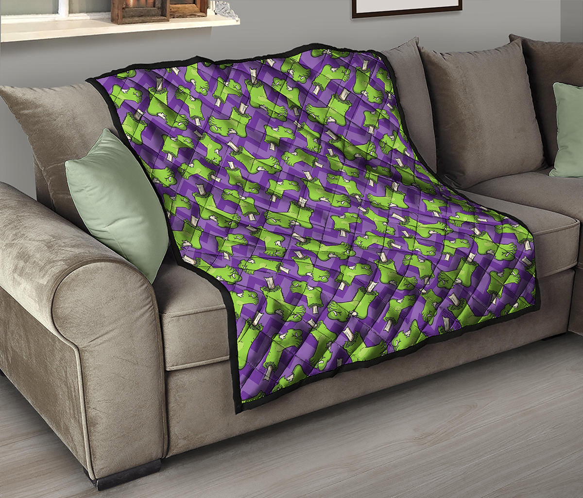 Zombie Foot Pattern Print Quilt