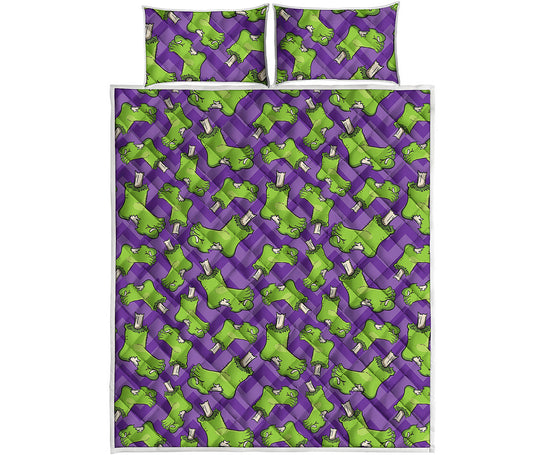 Zombie Foot Pattern Print Quilt Bed Set