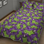 Zombie Foot Pattern Print Quilt Bed Set