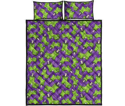 Zombie Foot Pattern Print Quilt Bed Set