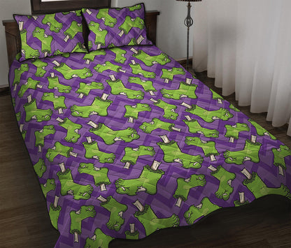 Zombie Foot Pattern Print Quilt Bed Set