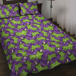 Zombie Foot Pattern Print Quilt Bed Set