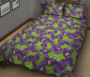 Zombie Foot Pattern Print Quilt Bed Set