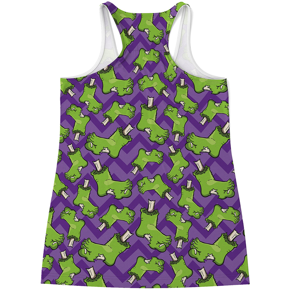 Zombie Foot Pattern Print Women's Racerback Tank Top