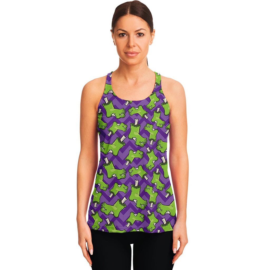 Zombie Foot Pattern Print Women's Racerback Tank Top