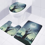 Zombie Hand Rising From Grave Print 3 Piece Bath Mat Set