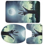 Zombie Hand Rising From Grave Print 3 Piece Bath Mat Set