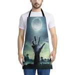 Zombie Hand Rising From Grave Print Apron