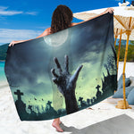 Zombie Hand Rising From Grave Print Beach Sarong Wrap
