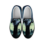 Zombie Hand Rising From Grave Print Black Slip On Shoes