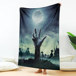 Zombie Hand Rising From Grave Print Blanket