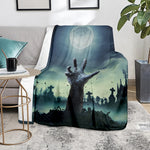 Zombie Hand Rising From Grave Print Blanket