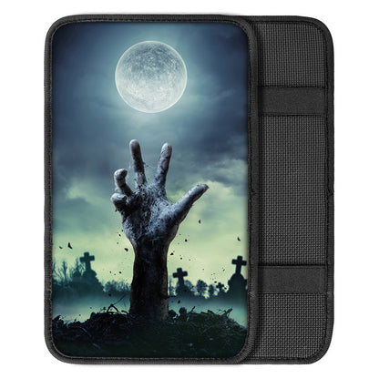 Zombie Hand Rising From Grave Print Car Center Console Cover