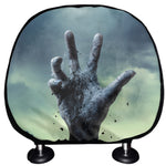 Zombie Hand Rising From Grave Print Car Headrest Covers