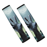 Zombie Hand Rising From Grave Print Car Seat Belt Covers
