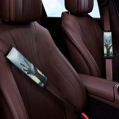 Zombie Hand Rising From Grave Print Car Seat Belt Covers