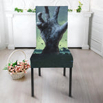 Zombie Hand Rising From Grave Print Dining Chair Slipcover