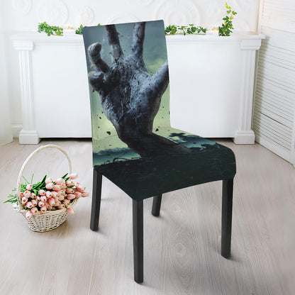 Zombie Hand Rising From Grave Print Dining Chair Slipcover