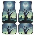 Zombie Hand Rising From Grave Print Front and Back Car Floor Mats