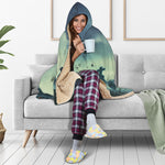 Zombie Hand Rising From Grave Print Hooded Blanket