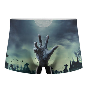 Zombie Hand Rising From Grave Print Men's Boxer Briefs