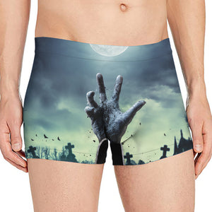 Zombie Hand Rising From Grave Print Men's Boxer Briefs