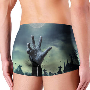 Zombie Hand Rising From Grave Print Men's Boxer Briefs