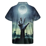 Zombie Hand Rising From Grave Print Men's Short Sleeve Shirt