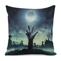 Zombie Hand Rising From Grave Print Pillow Cover