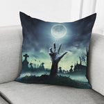 Zombie Hand Rising From Grave Print Pillow Cover