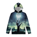 Zombie Hand Rising From Grave Print Pullover Hoodie