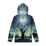 Zombie Hand Rising From Grave Print Pullover Hoodie