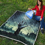 Zombie Hand Rising From Grave Print Quilt