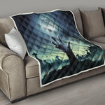 Zombie Hand Rising From Grave Print Quilt