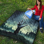 Zombie Hand Rising From Grave Print Quilt