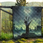 Zombie Hand Rising From Grave Print Quilt