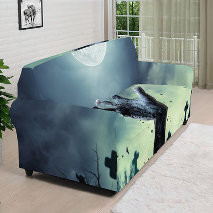 Zombie Hand Rising From Grave Print Sofa Cover