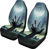 Zombie Hand Rising From Grave Print Universal Fit Car Seat Covers