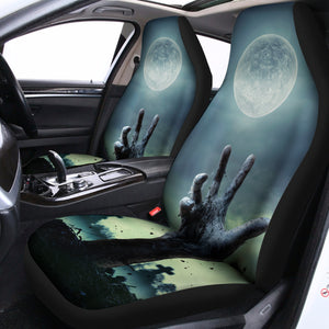 Zombie Hand Rising From Grave Print Universal Fit Car Seat Covers