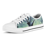 Zombie Hand Rising From Grave Print White Low Top Shoes