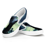 Zombie Hand Rising From Grave Print White Slip On Shoes