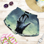 Zombie Hand Rising From Grave Print Women's Shorts